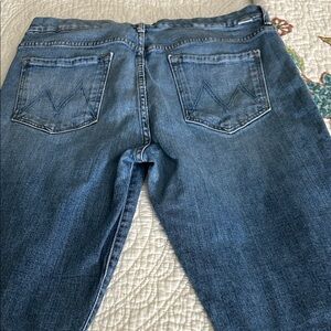 MOTHER Blue Straight Leg Jeans